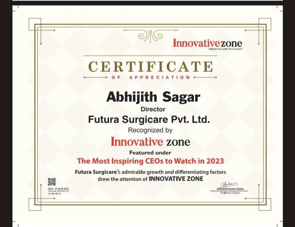 Futura Surgicare’s CEO Recognized as one of the “Most Inspiring CEOs to Watch in 2023”